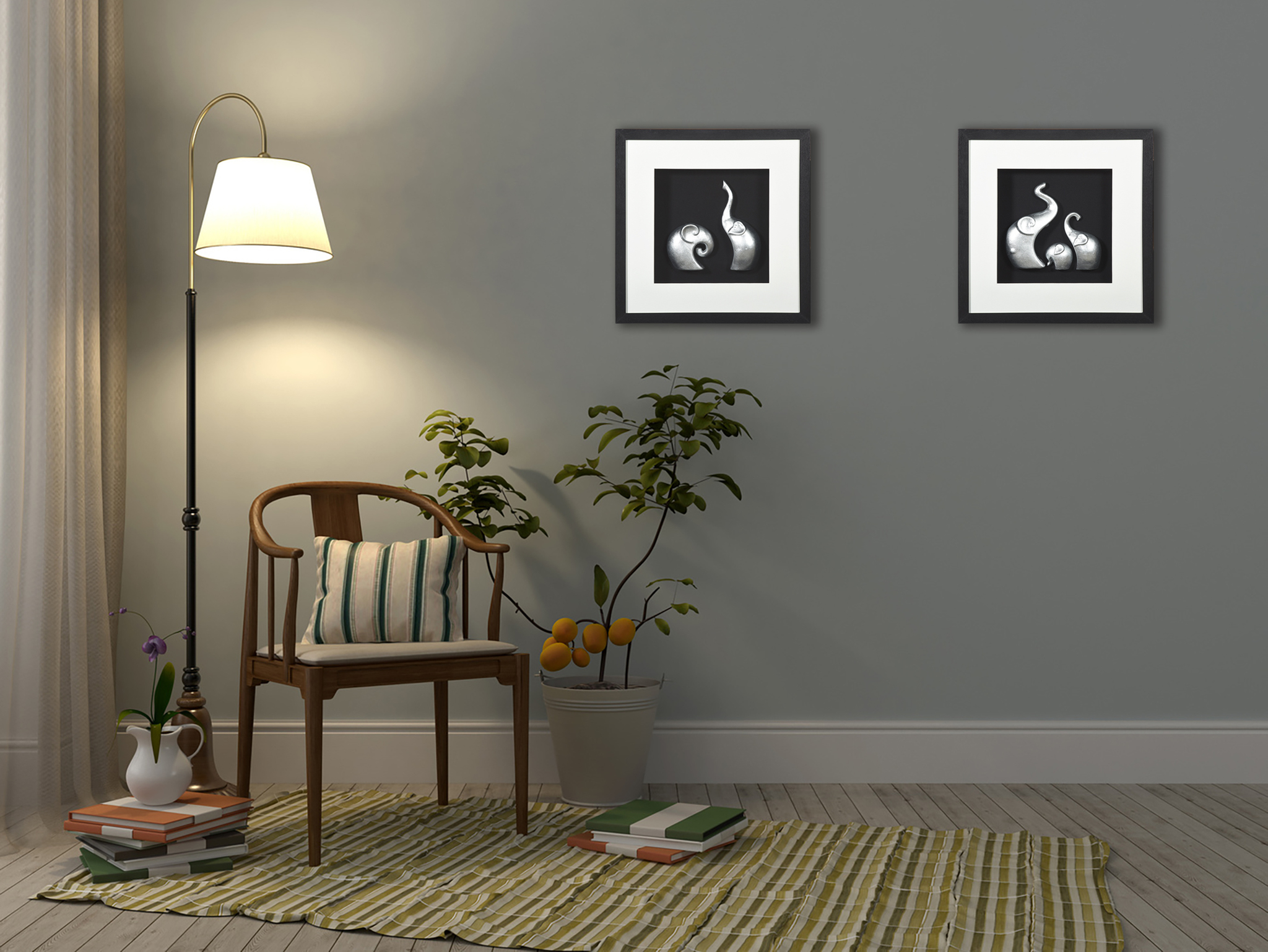 40815B Панно "Семья слонов 2" LAB.Space  - Вид №1