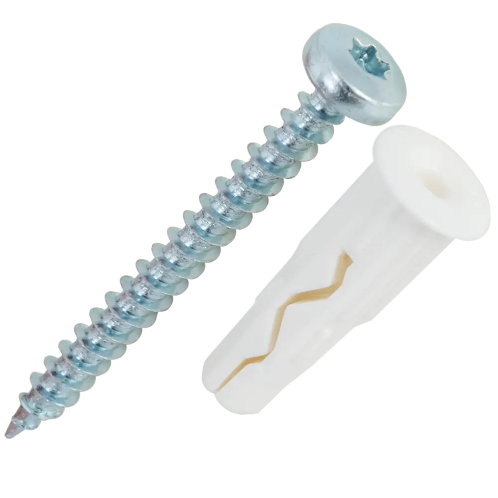 Дюбель-шуруп для всех типов стен Plug 4x40 мм нейлон цвет белый 30 шт ЕВРОПАРТНЕР STLM-2038119 - Вид №2