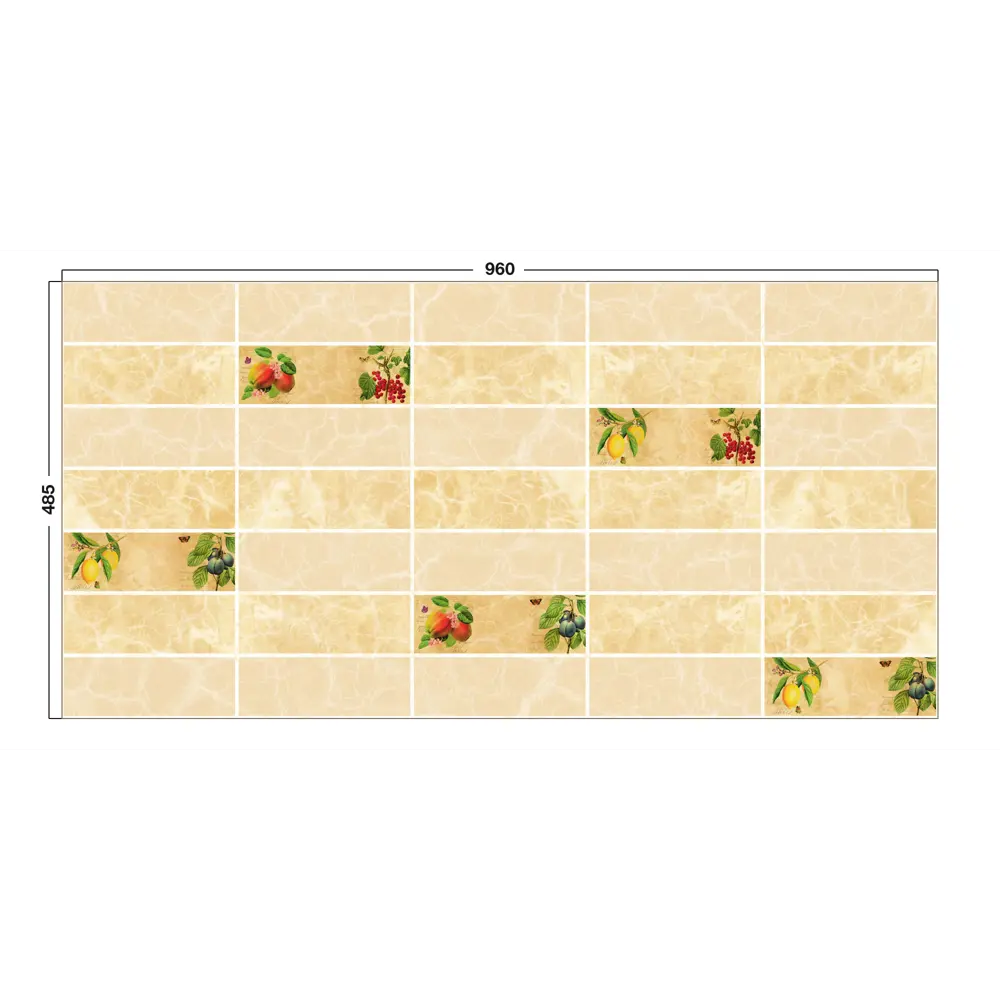 Панель ПВХ Ксанти 960х485x3 мм, 0.47 м² Santreyd STLM-2012081 - Вид №1