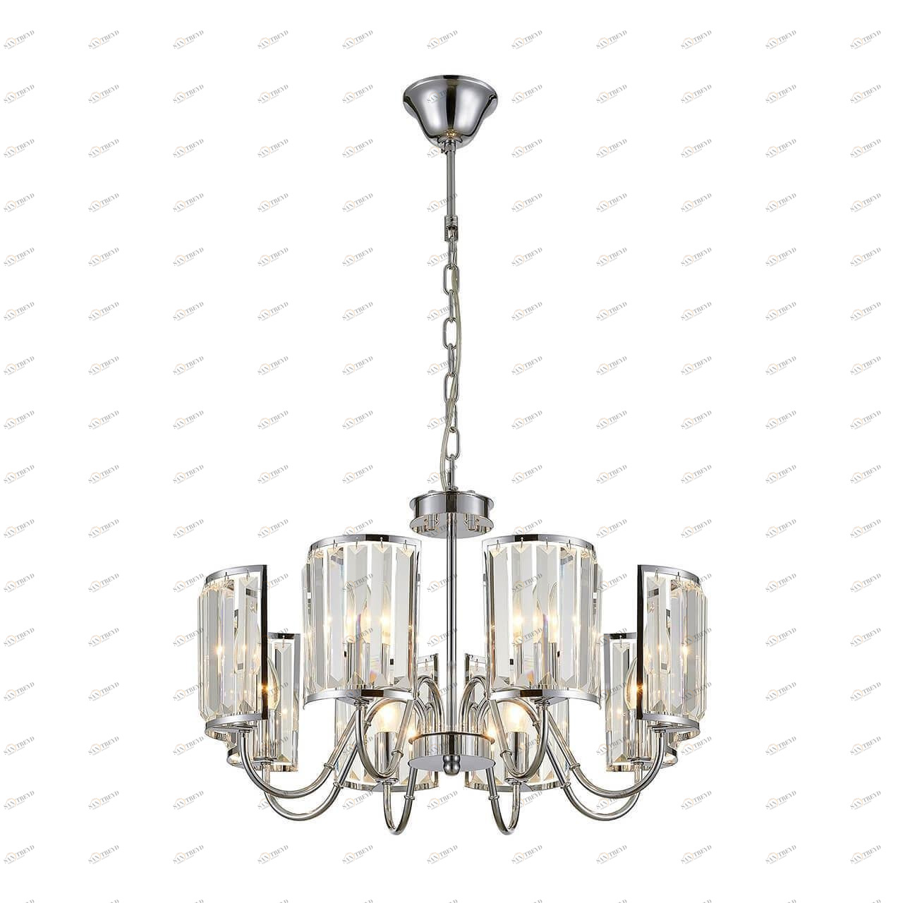 Подвесная люстра Citilux Грета CL333181 CITILUX ДИЗАЙНЕРСКИЕ, ГРЕТА 00-3887190 Прозрачный;хром 