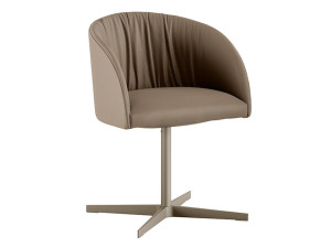 Кожаный спиц поворотный стул