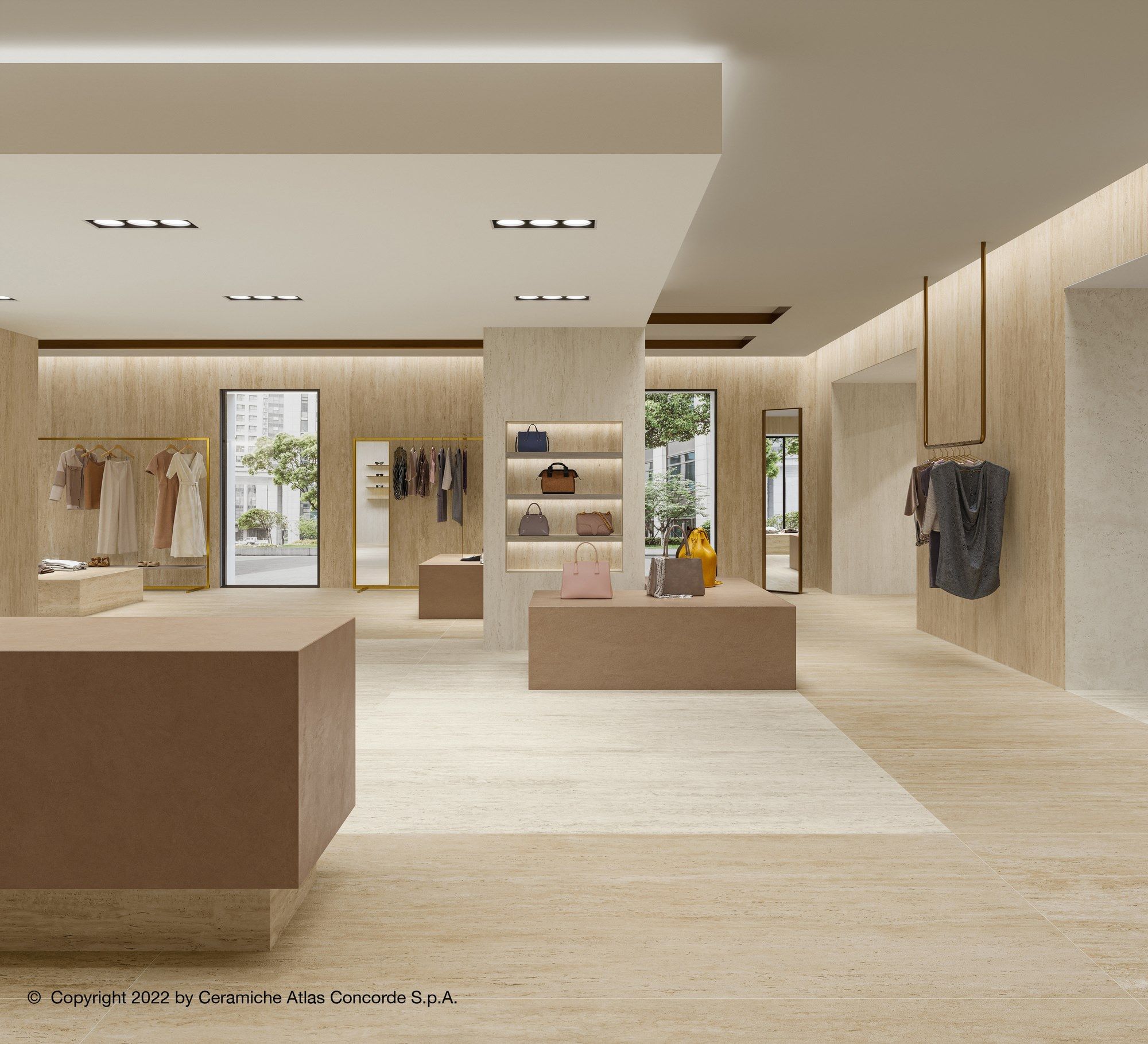 Пол / керамогранит с мраморным эффектом Atlas Concorde Marvel Travertine ARCH-00039068 - Вид №17