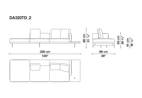 3-местный тканевый диван с полуостровом B&B Italia док ARCH-00061121 - Вид №119