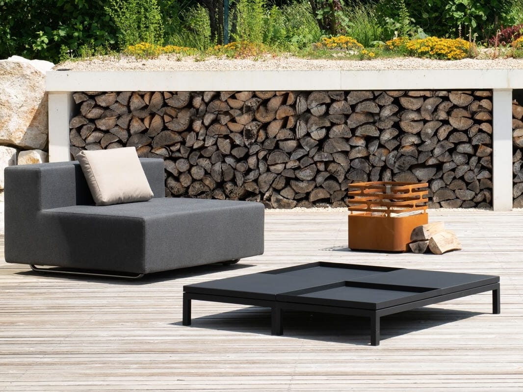 Из нержавеющей стали прямоугольный низкий садовый стол April Furniture TRUE ARCH-00053587 - Вид №1