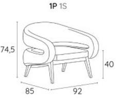 Adrenalina Кресло с обивкой из ткани с подлокотниками Roche sun-id-1507468 - Вид №5