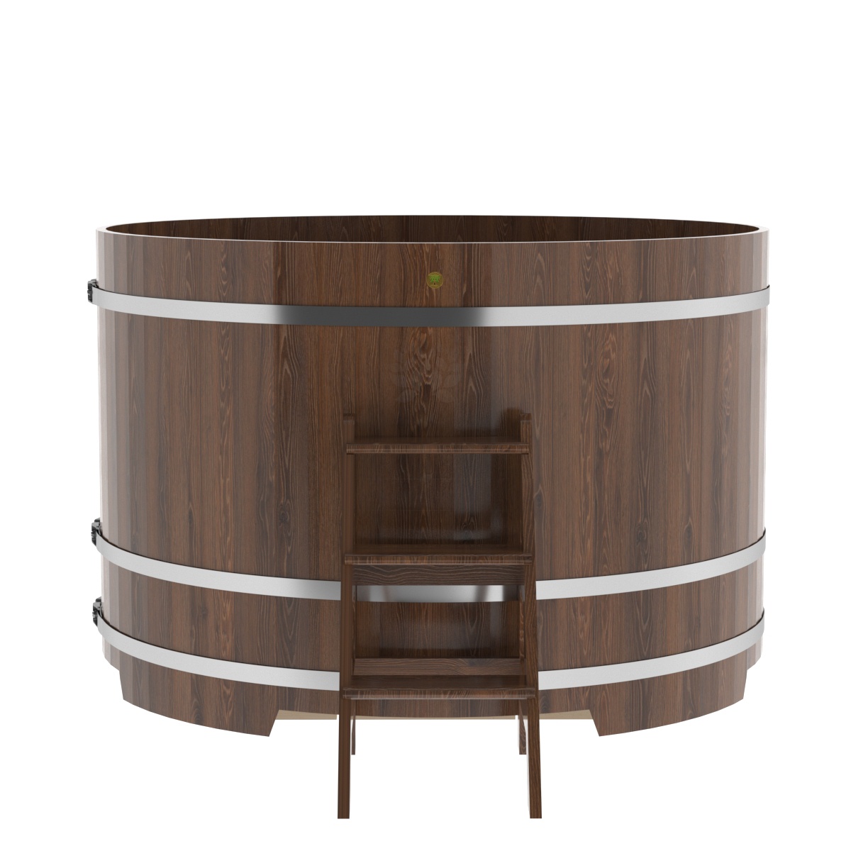 1340 Купель круглая из дуба d=1,80х1,2 морёная Alyarus  - Вид №3