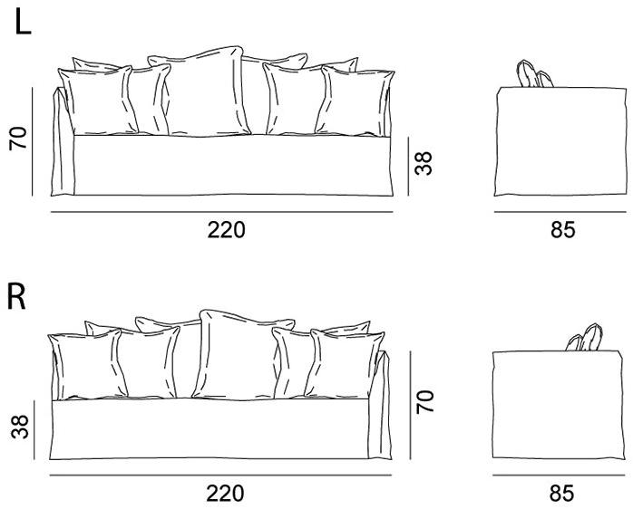Gervasoni Съемный тканевый диван Ghost sun-id-1357344 - Вид №4