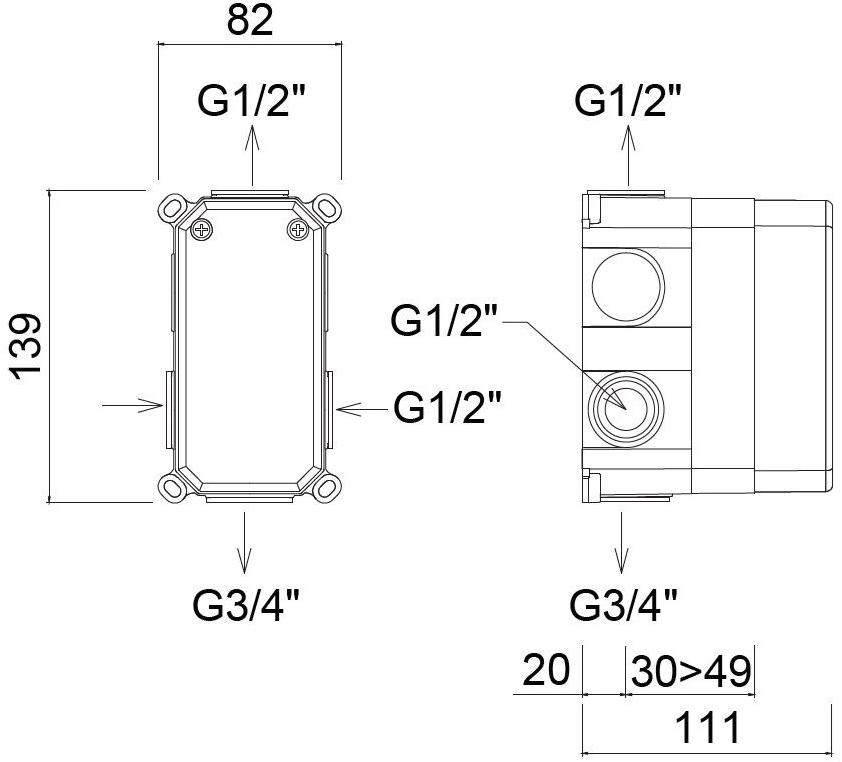Rubinetteria Giulini Скрытый корпус смесителя Ego F5280 - Вид №1