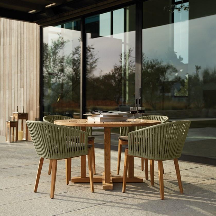 JANUS et Cie Круглый обеденный стол из тикового дерева Arbor sun-id-1515858 - Вид №5