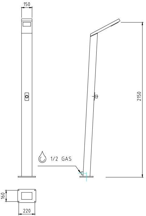 Ama Luxury Shower Солнечный летний душ из нержавеющей стали sun-id-1457614 - Вид №10