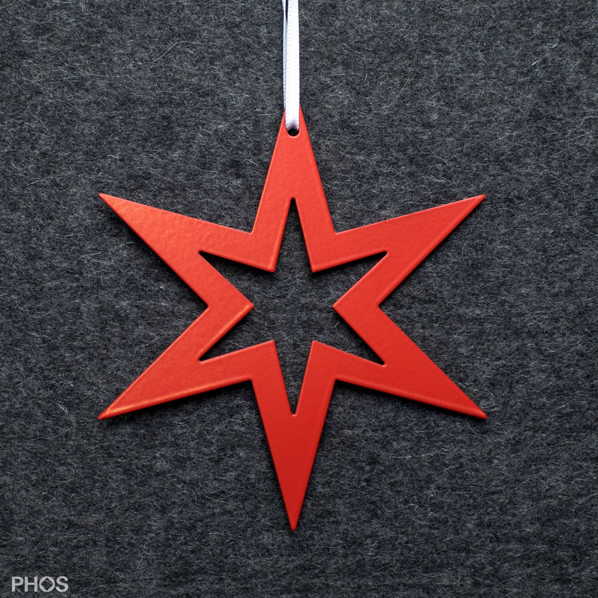 STERN1KR Poinsettia centauri-2, 6-конечная, красная с порошковым покрытием PHOS 