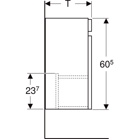 501.902.JR.1 Шкафчик для раковины Geberit Renova Plan, с одной дверью Geberit  - Вид №4