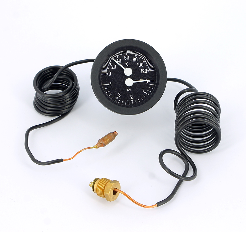 Термоманометр дистанционный с капилярной трубкой длиной 1000мм EMMETI 4бар 120 град.C 00622052 - Вид №1
