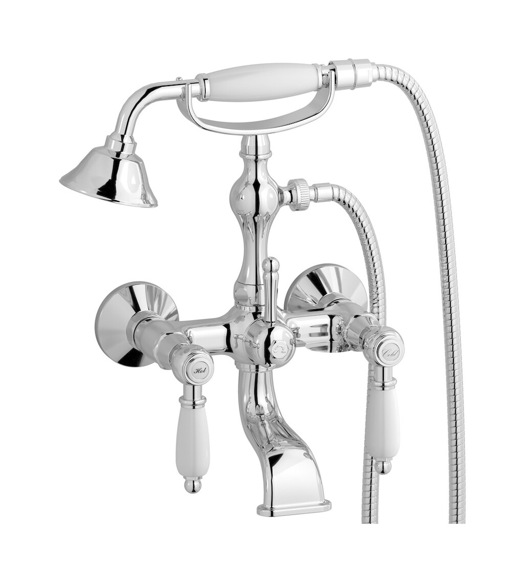 Настенный смеситель для ванной в комплекте с душевым гарнитуром WE ARE IB hl250cc_2 Chrome Hermes