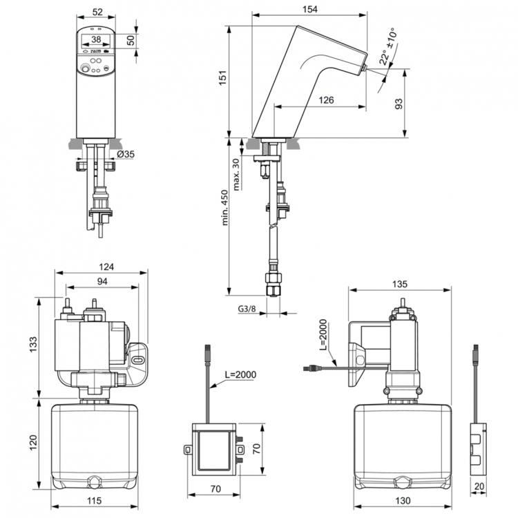 A7488B3 Интеллектуальный смеситель с бесконтактным управлением Ideal Standard INTELLIMIX  - Вид №1