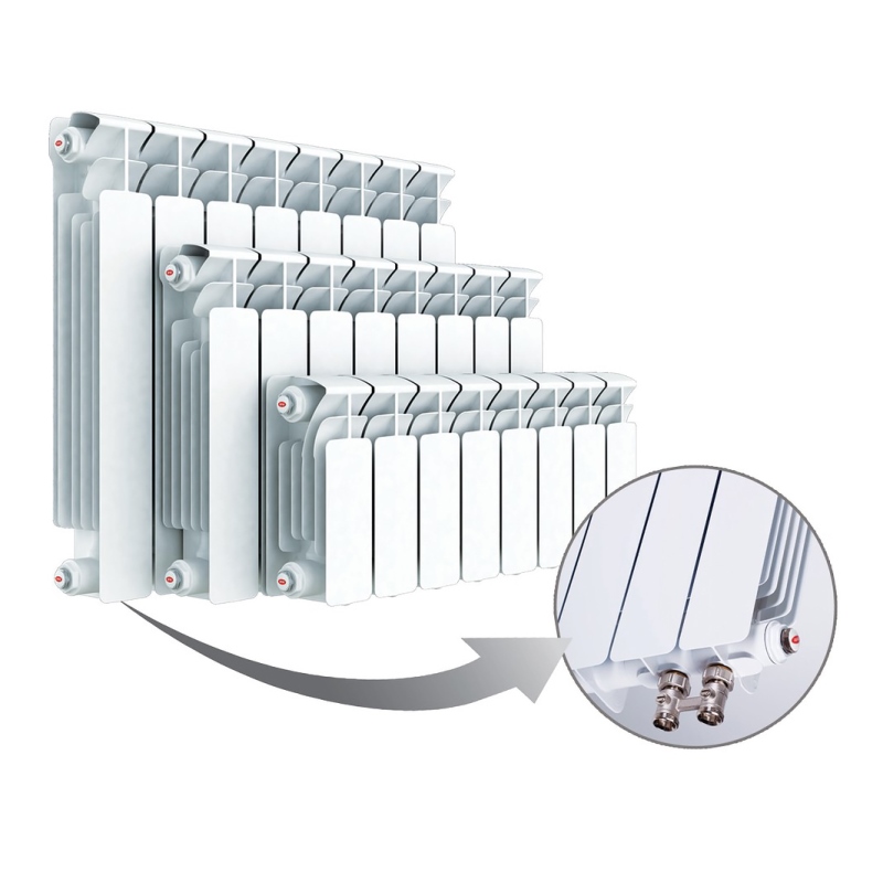 Радиатор биметаллический Rifar Base 500/100 12 секций RB50012 - Вид №5