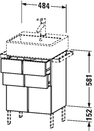 VA658401414 Vero Air Тумбочка напольная Терра, декор Duravit - Вид №1