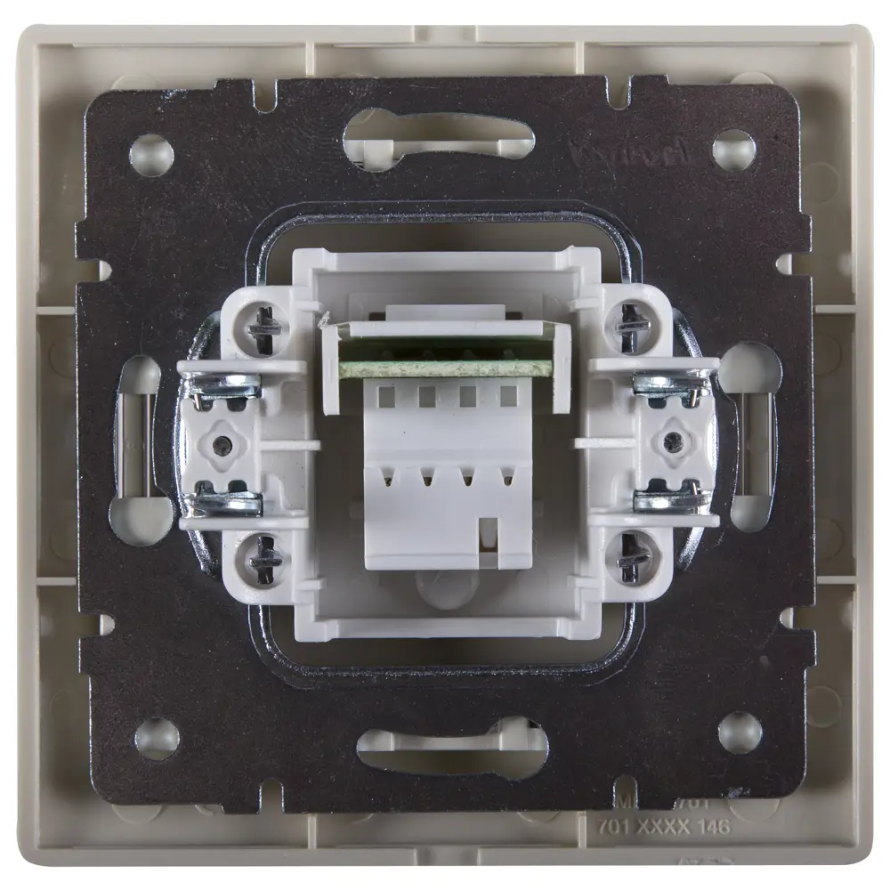 Розетка Lezard Mira, евро, телефонная, с вставкой, кремовая STLM-2148054 - Вид №1