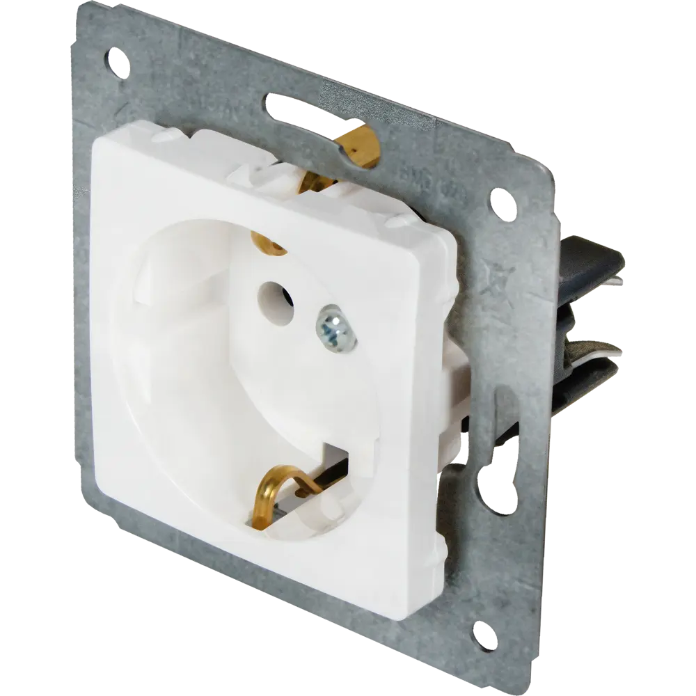 Розетка встраиваемая Legrand Cariva с заземлением, цвет белый STLM-2155536 - Вид №2