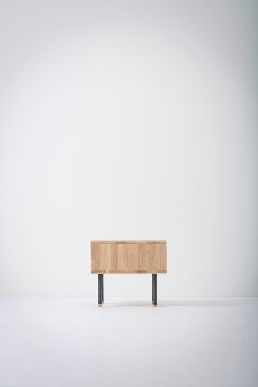 Gazzda Прямоугольная прикроватная тумбочка из дуба с ящиками Fina 068 - Вид №1