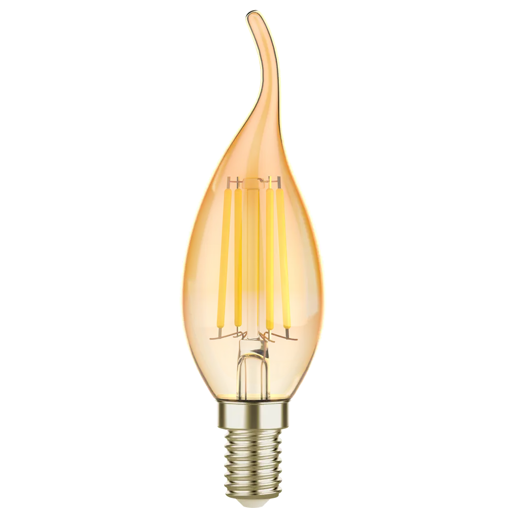 Лампа светодиодная Lexman Candle CF35 E14 220-240 В 4.5 Вт янтарная 470 лм теплый белый свет STLM-2160356 - Вид №1