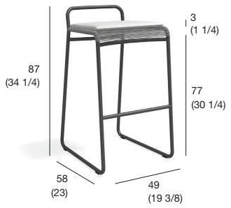 RODA Высокий садовый табурет с подставкой для ног Harp sun-id-1515716 - Вид №8