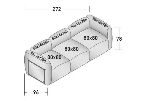 Ткань съемный садовый диван Flou лук ARCH-00078991 - Вид №8
