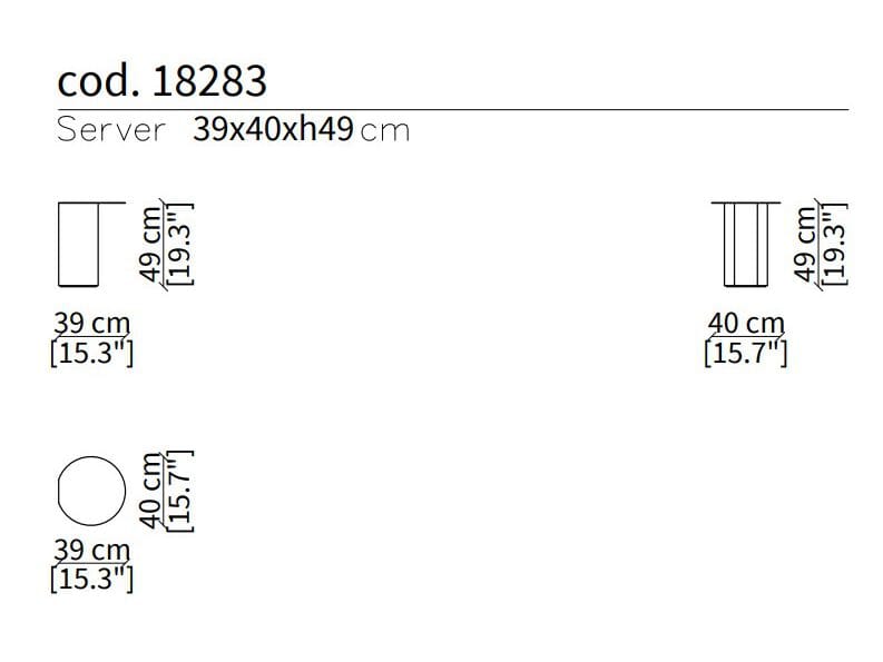 Круглый стол для сервировки дерева и mtallo Frigerio Elly ARCH-00083620 - Вид №6