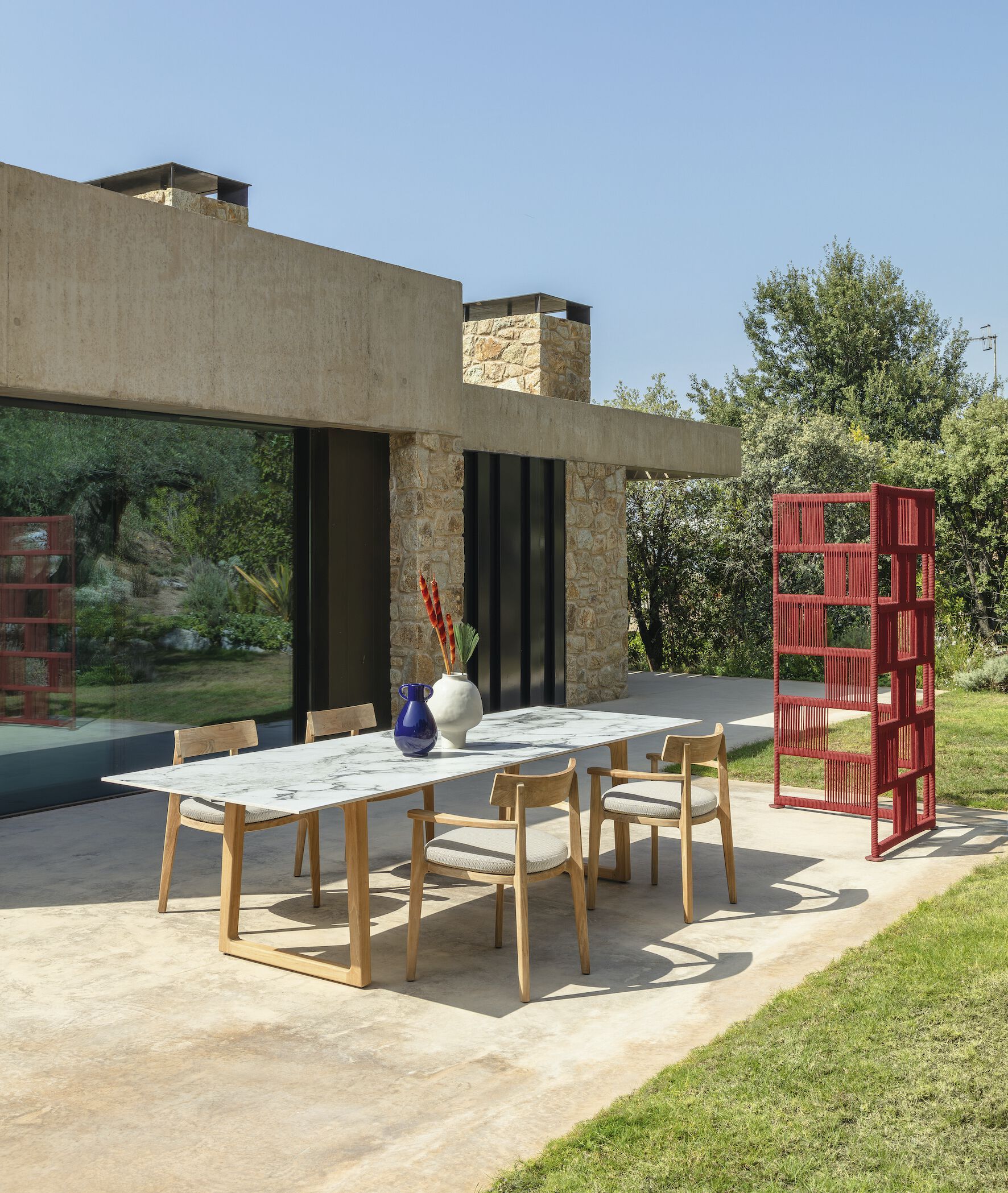 Прямоугольный стол из тикового дерева и керамогранита Talenti Ever ARCH-00059311 - Вид №3