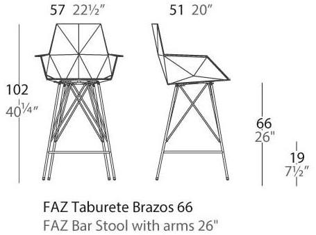 VONDOM Табурет садовый полипропиленовый с подлокотниками Faz sun-id-1352983 - Вид №4