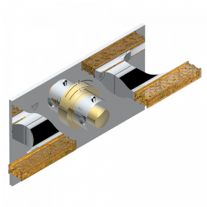 U5E-5401BEH Накладка с ручкой регулировки температуры и двумя маховиками для термостатического смесителя с горизонтальной установкой Thg-paris Ginkgo Хром/золото