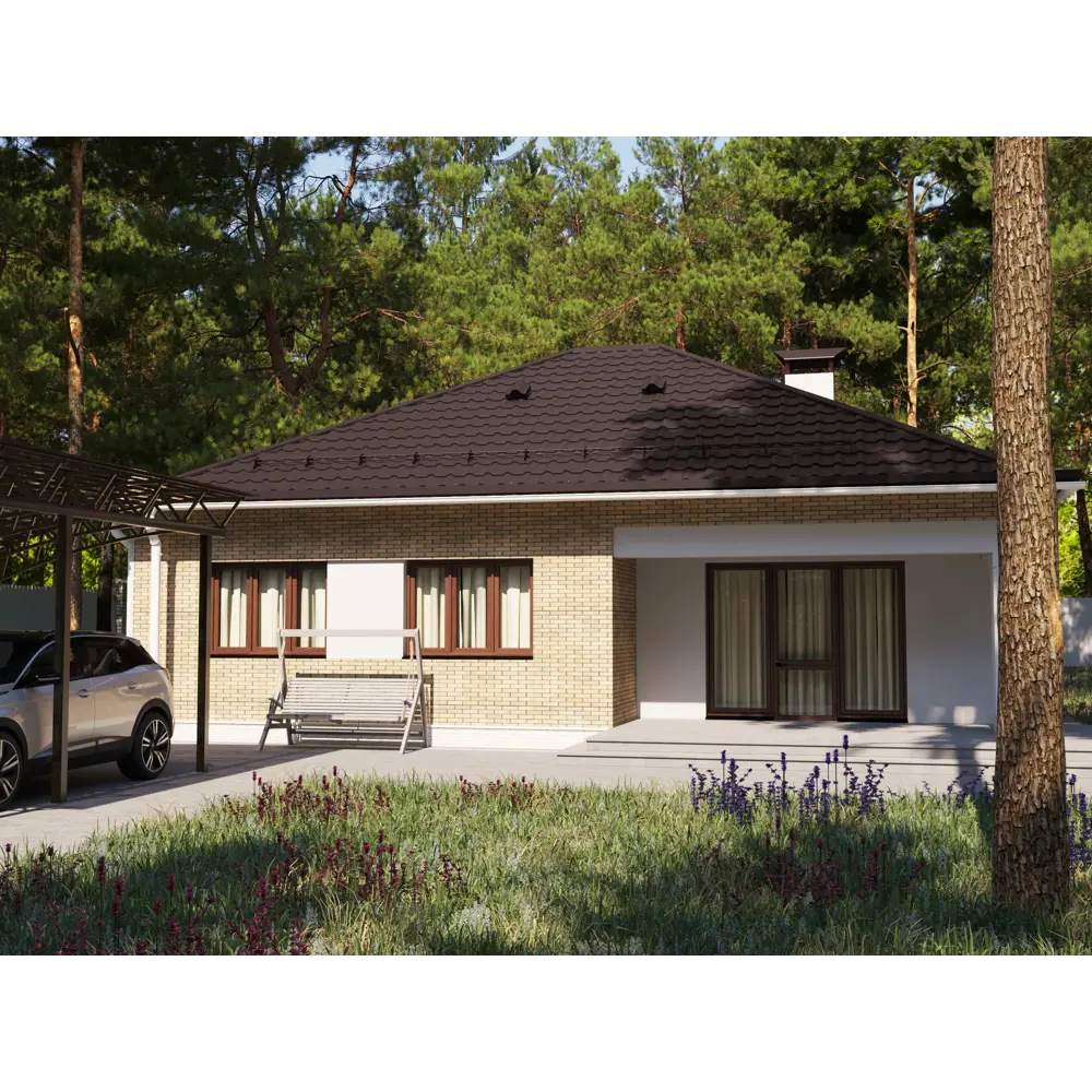 Металлочерепица 0.5 мм ГОСТ 500x1180 мм RAL 8017 шоколад Santreyd STLM-2065631 - Вид №3