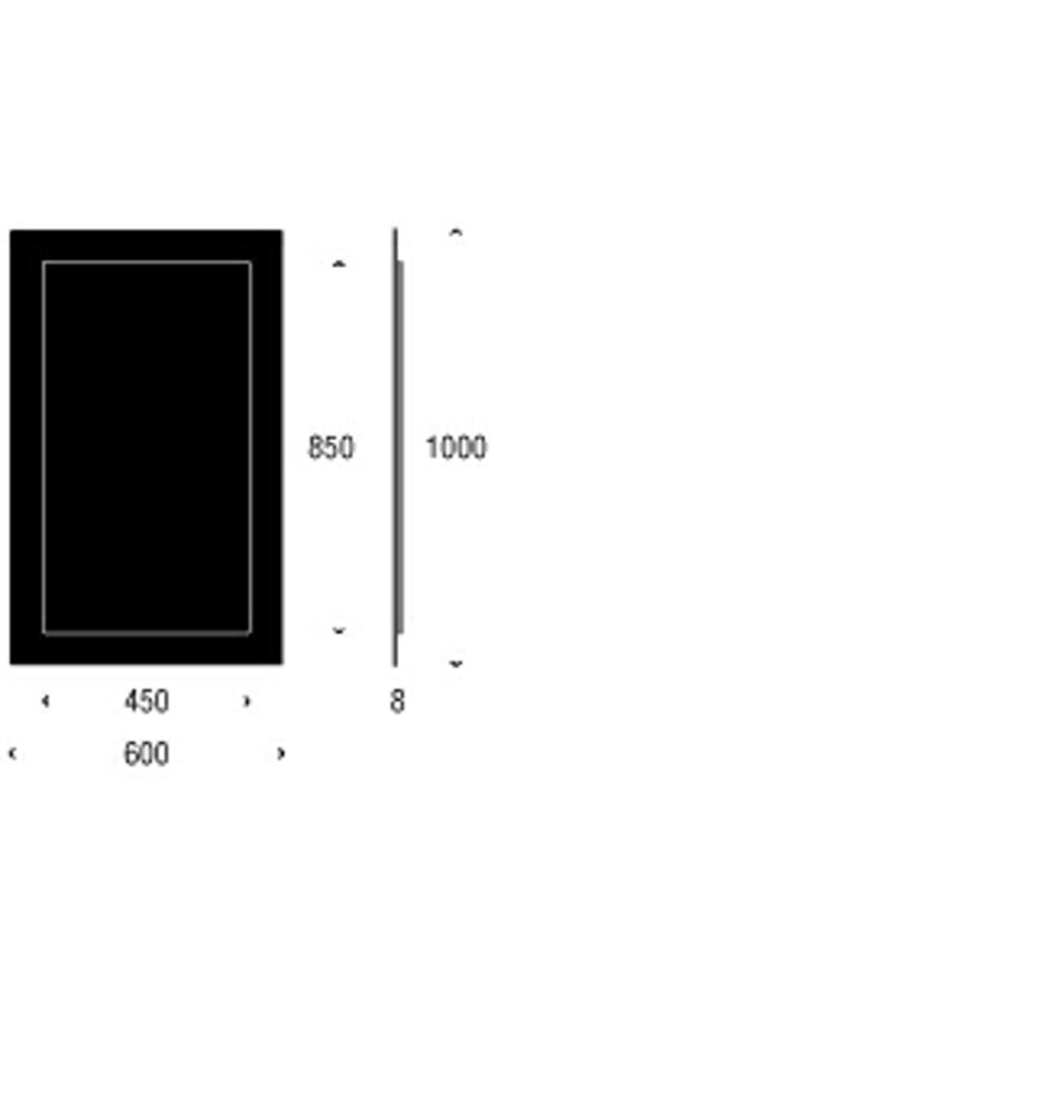 FROST Зеркало 4124, 60x100cm » белое Алюминий Белый U4124-W  - Вид №1
