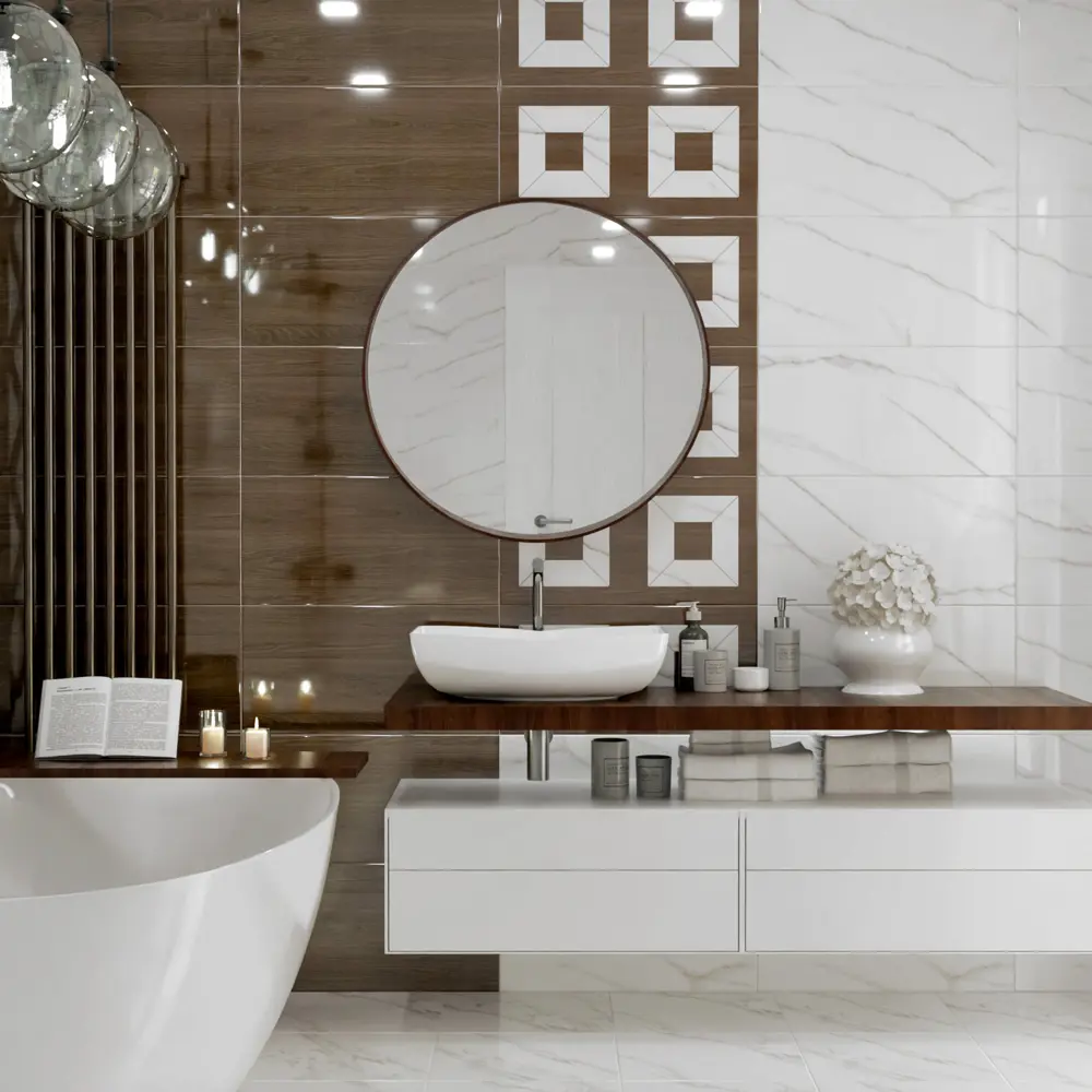 Нефрит-Керамика Луксор: настенная плитка под коричневое дерево 30x60 см 89232582