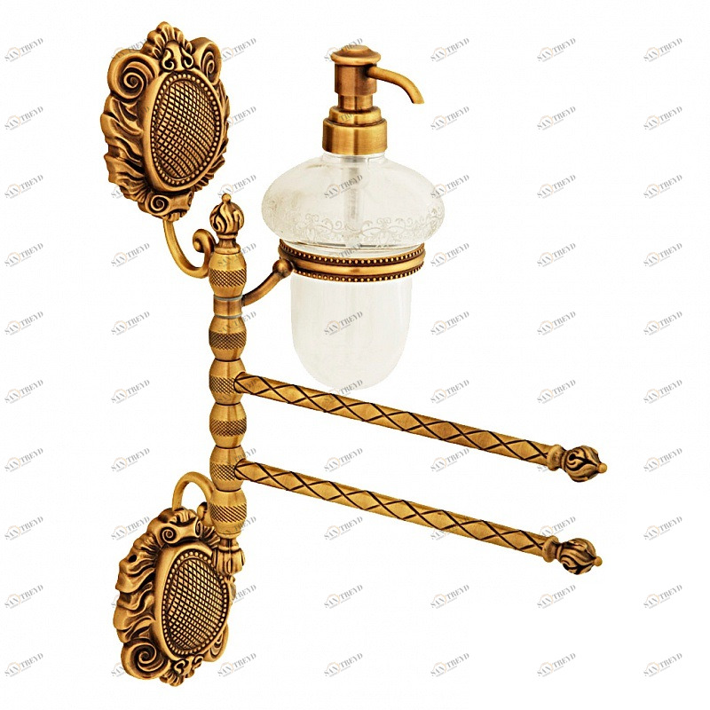 Полотенцедержатель MIGLIORE Cleopatra ML.CLE-60.718.BR c дозатором бронза 