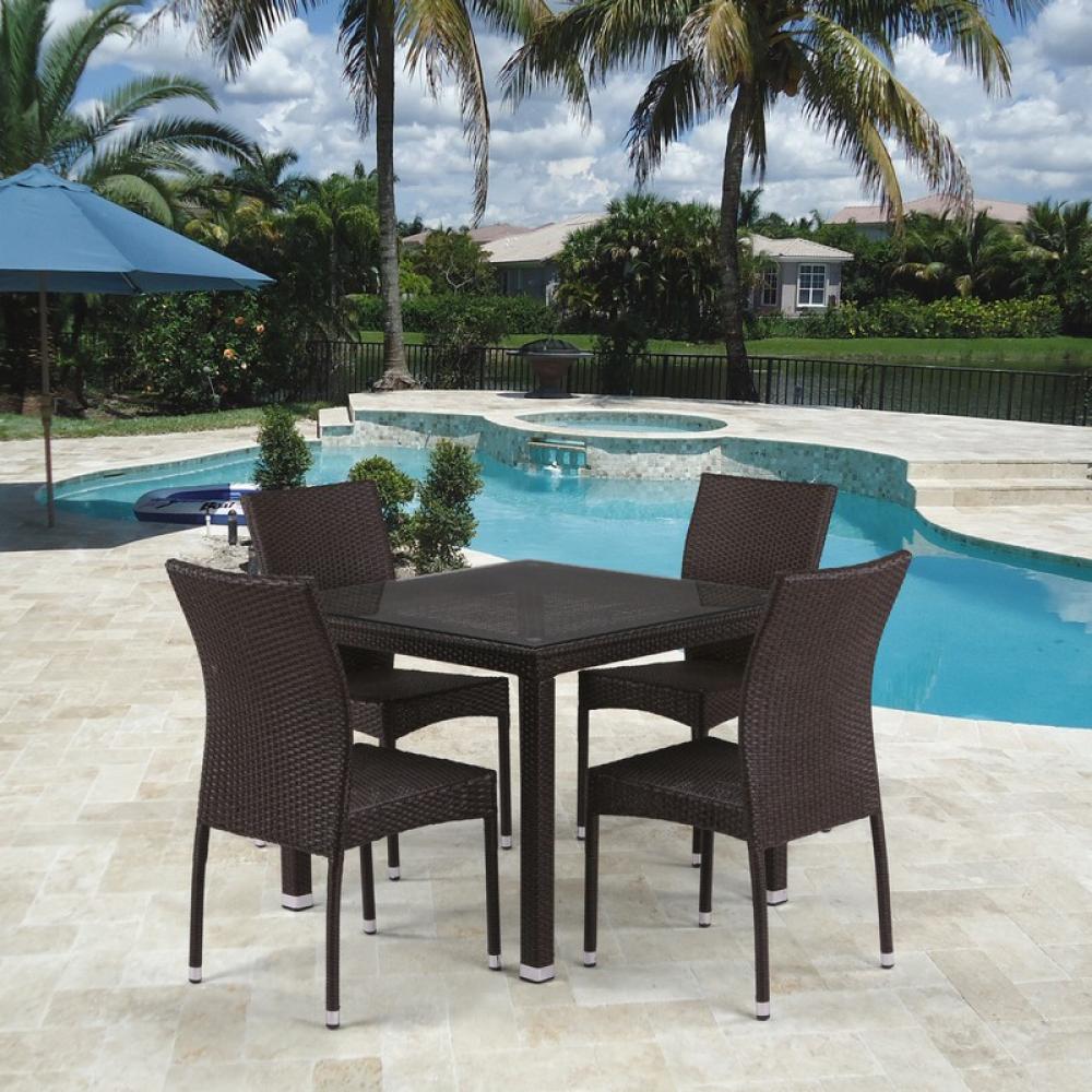T257A/Y380A-W53 Brown 4Pcs Комплект плетеной мебели Afina 