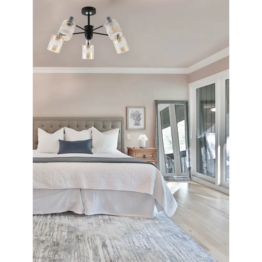 Люстра потолочная Jlight Leri 3177/5C, 5 ламп, 15 м², цвет бежевый/черный 84588700 STLM-2082697  - Вид №9