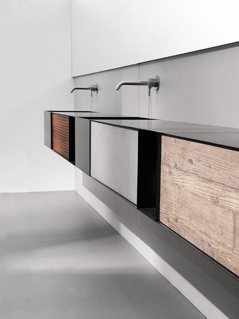 Moab80 Подвесная тумба под умывальник из листового металла с дверцами Zero20 sun-id-1432022 - Вид №2