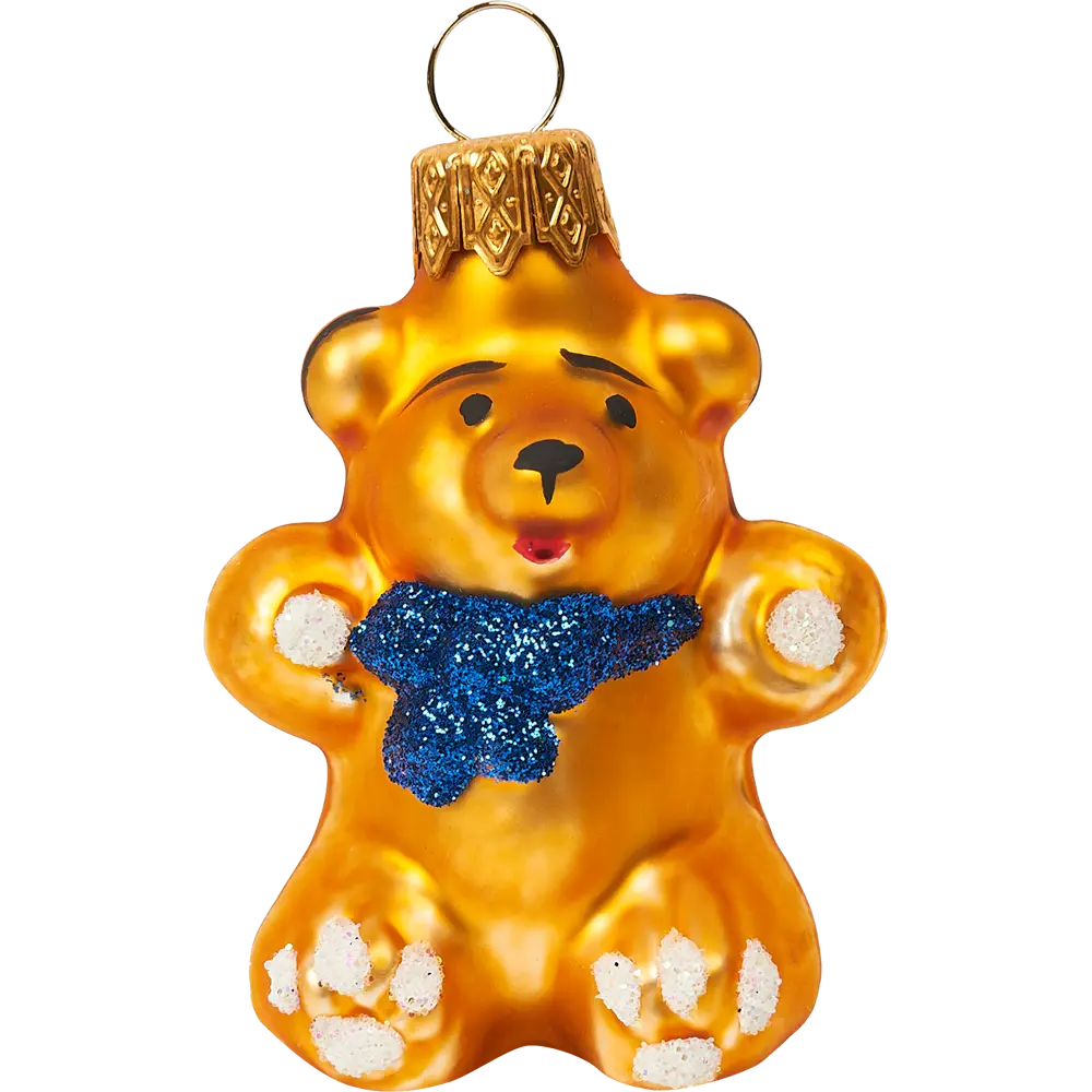 Ёлочное украшение Медвежонок с бантом, 9 см Santreyd STLM-2026894 - Вид №1