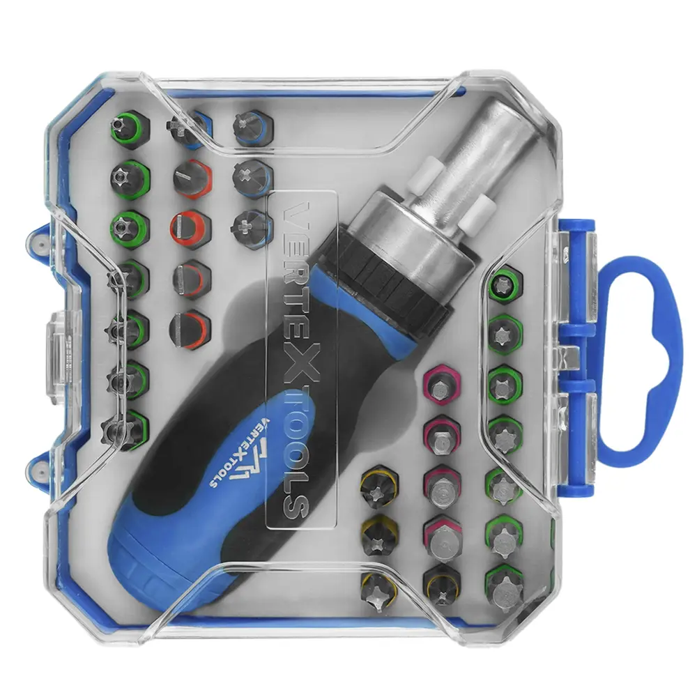 Набор отверток Vertextools с реверсивным механизмом и 31 насадкой 89405372 STLM-1573205