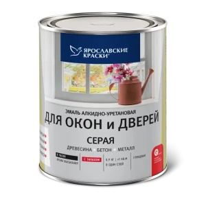 Эмаль для окон и дверей цвет серый 0.9 кг