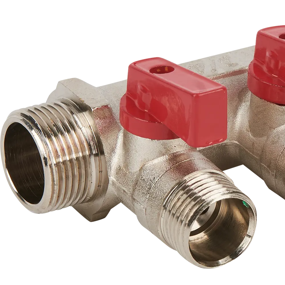 Коллектор Euros на 3 выхода 3/4"x1/2" НР латунь Valtec STLM-2116127 - Вид №1