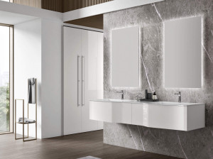 Двойной подвесной умывальник с ящиками