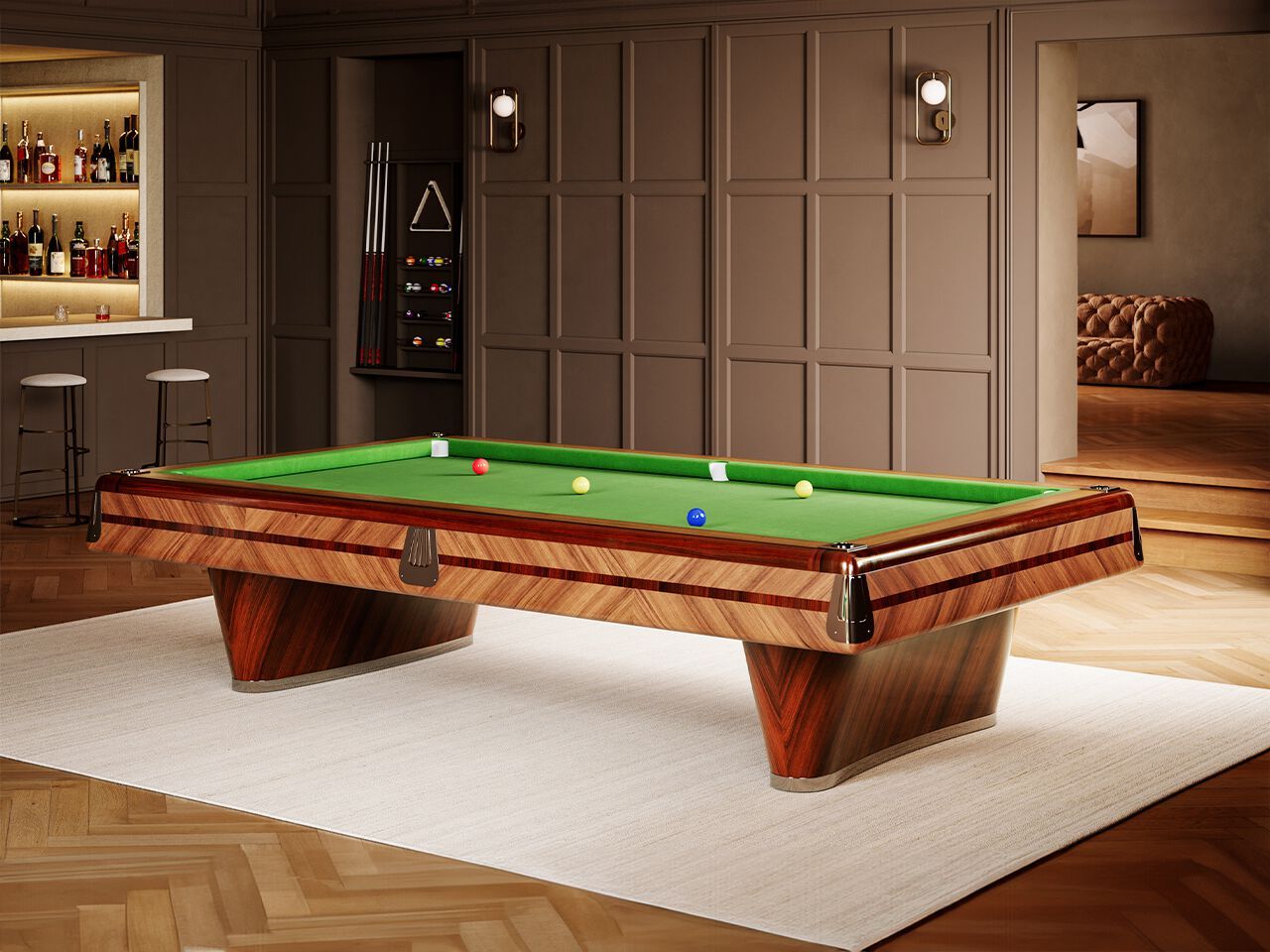 Прямоугольный бильярдный стол из розового дерева Hermelin biliardi классические игровые столы ARCH-00047254 - Вид №2