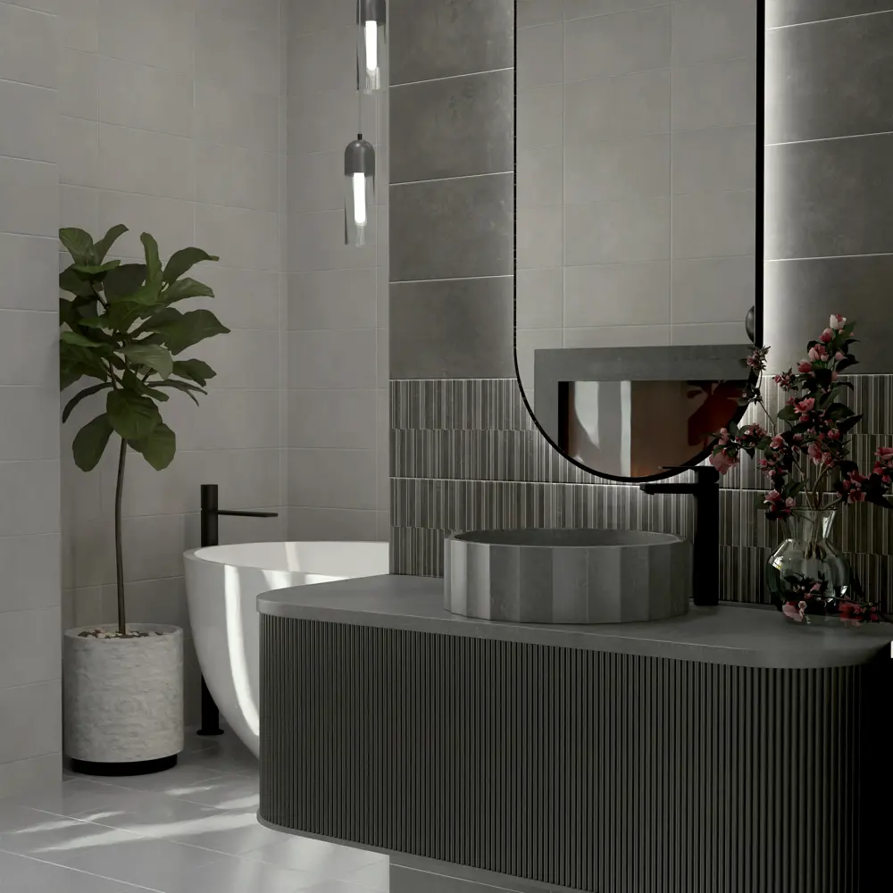 Настенная плитка KREAFORTA Mersey Dark 20x40 см 1.62 м² матовая цвет графит STLM-2013287 - Вид №5