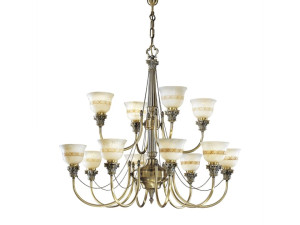 Атласная люстра с алебастром