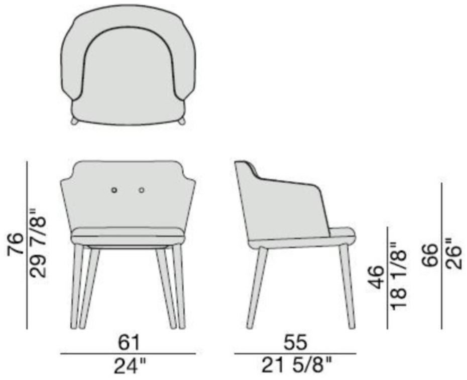 Porada Стул из ткани с подлокотниками Iron sun-id-1437311 - Вид №3