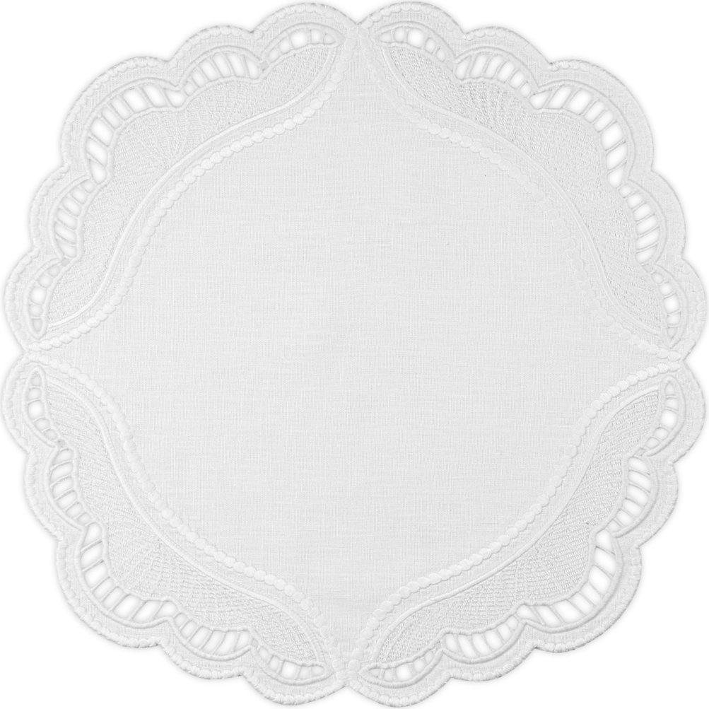 10677596 Truffle Bee Набор плейсматов круглых Truffle Bee Oyster 43см, 2шт, белый, лен Ткань