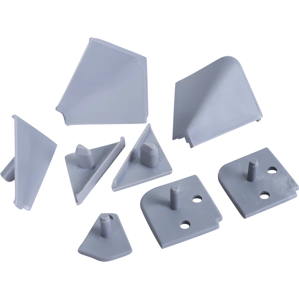 Заглушки к плинтусу ПВХ цвет серый 6 шт Santreyd STLM-2176327