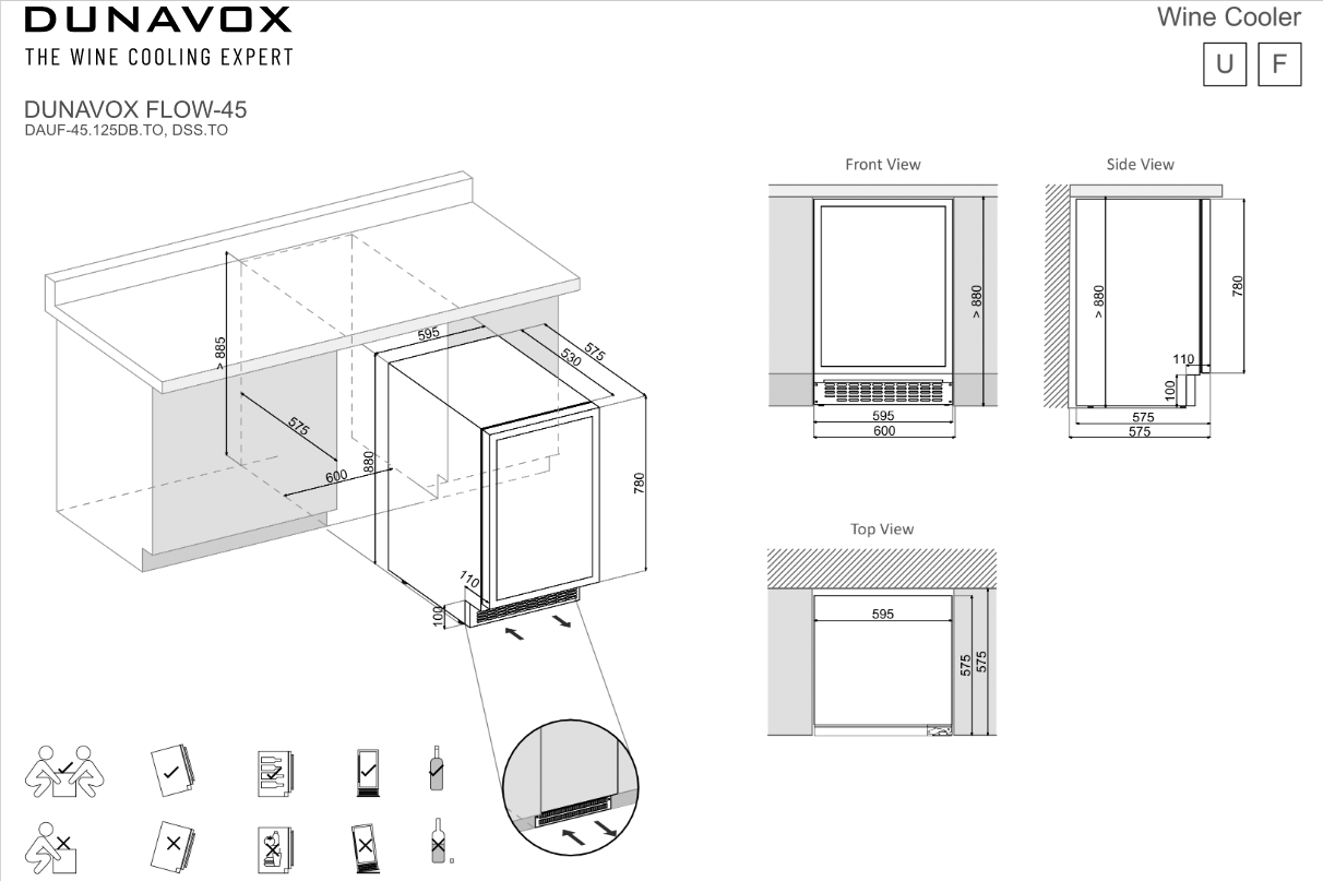 5342443 Встраиваемый винный шкаф Dunavox DAUF-45.125DSS.TO серебристый STDN-0055345 - Вид №11